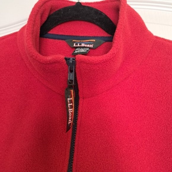 Red Men's L.L. Bean Fleece Jacket - Picture 2 of 4